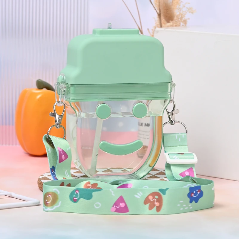 

Smlie Pattren Lovely Crossbody Cute Girls Ice Cream Plastic Water Bottle Popsicle Drink Purse, 4 colours