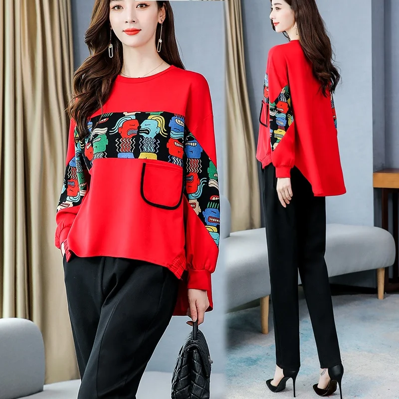 

Casual all-match suit women 2020 autumn new Korean version loose fashion western style large size trendy two-piece suit 90's clo