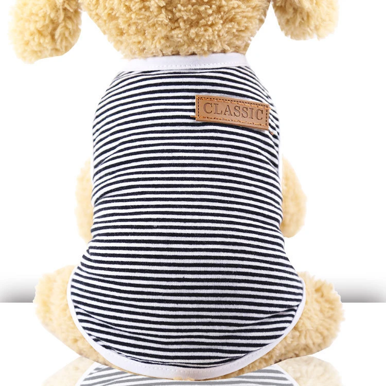 

Pet dog cat striped vest teddy poodle than bear small medium large summer all-cotton vest, Many colors