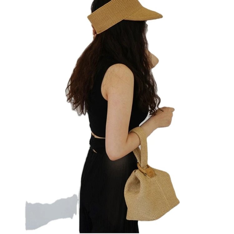 

Wholesale fashionable women's straw one shoulder Bucket Bag, Picture color, can be customized