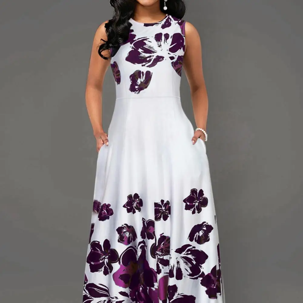 

2020 Long Sleeve Muslim Summer Loose Plain Maxi Dresses Casual Dress For Women Dresses