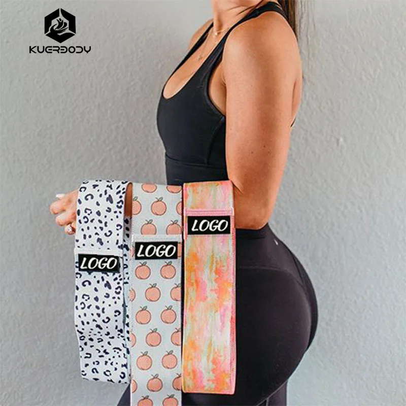 

Gym Fitness Exercise Custom Printed Hip Resistance Band leopard pattern, Optional