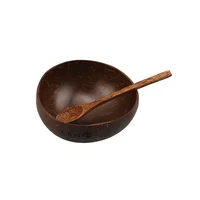 

Creative Wholesale Natural Handmade Craft Smoothie Fruit Bowls Spoon Set Logo Organic Coconut Shell Salad Party Bowl