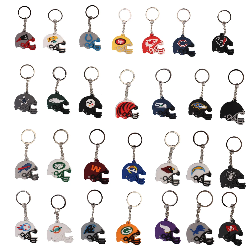 

wholesale Custom rubber 2D cartoon designer glass promotion Anime keychains NFL key chains cute kids gifts women accessories