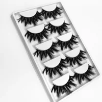 

Private label 25mm false eyelashes extensions 3D strip mink lashes 5 pairs long thick faux mink eyelash