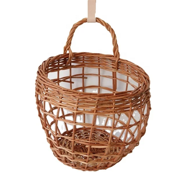 

Renel Handmade Natural Rattan Woven Wall Kitchen Basket Storage