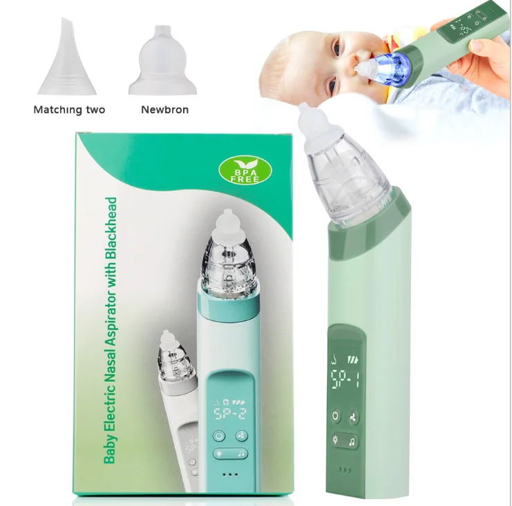 

Baby Nose Suction For Baby - Automatic Booger Sucker For Infants Aspirator Nasal Electric, Green/gray