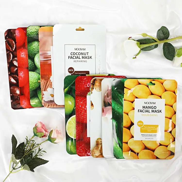 

OEM new design korean beauty skin care face mask sheet mascarillas faciales corean moisturizing noruishing mango facial mask