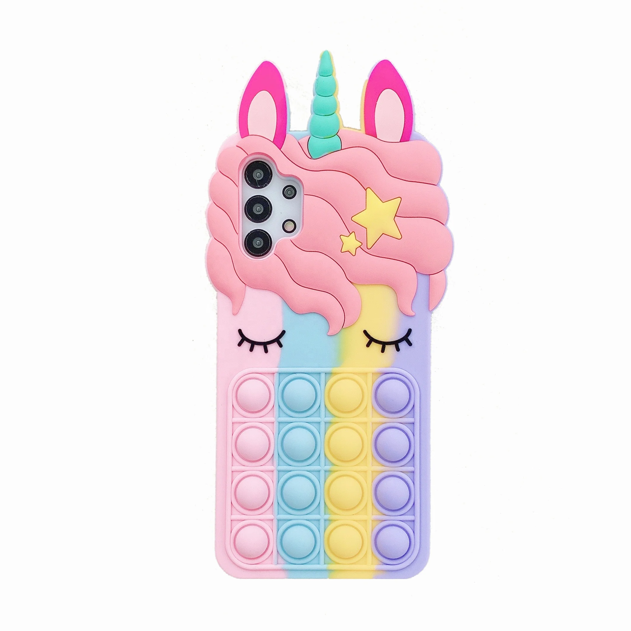 

Unicorn Rainbow Pink Stress Fidget it Toy Push Bubble for Samsung Galaxy S30/S21 Phone Case for Samsung S30 Plus, Multiple colors