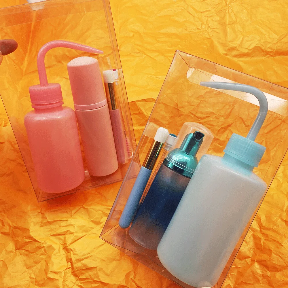 

custom 60ml Oil Free eyelash foam cleanser set lash extension Shampoo bath with pink Wash bottles 3 in 1 lash shampoo kits
