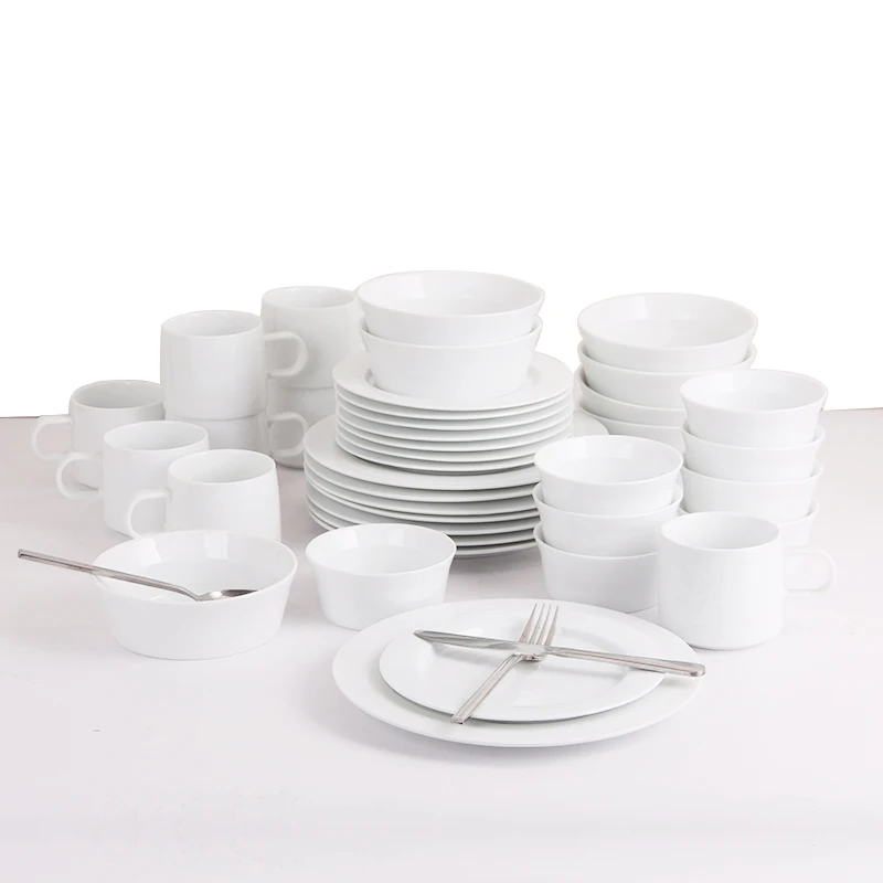 

high temperature white Ceramic dinner dinnerware sets plates baking pan soup bowl Sushi flat plate pot with mugs coffee cup suit