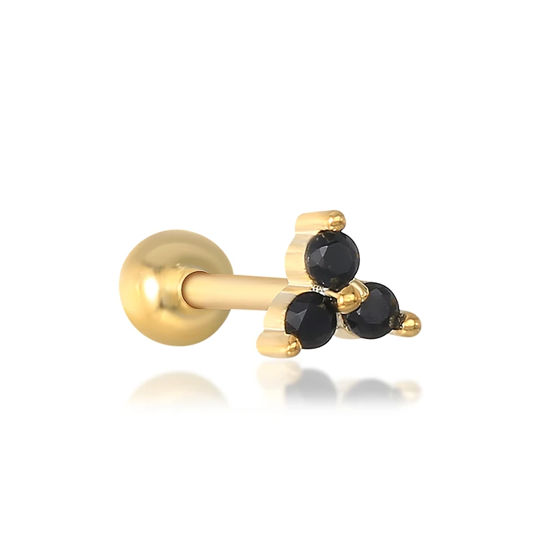 

S925 Sterling Silver Jewellery Fashion Zircon Rhodium Plated Piercing Stud Earrings