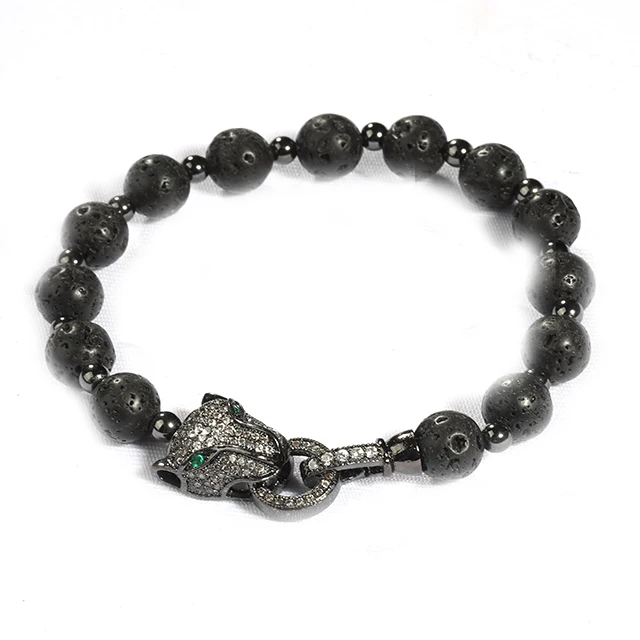 

Stars Forever Brass Leopard shape CZ Charms Charm Bead Bracelet