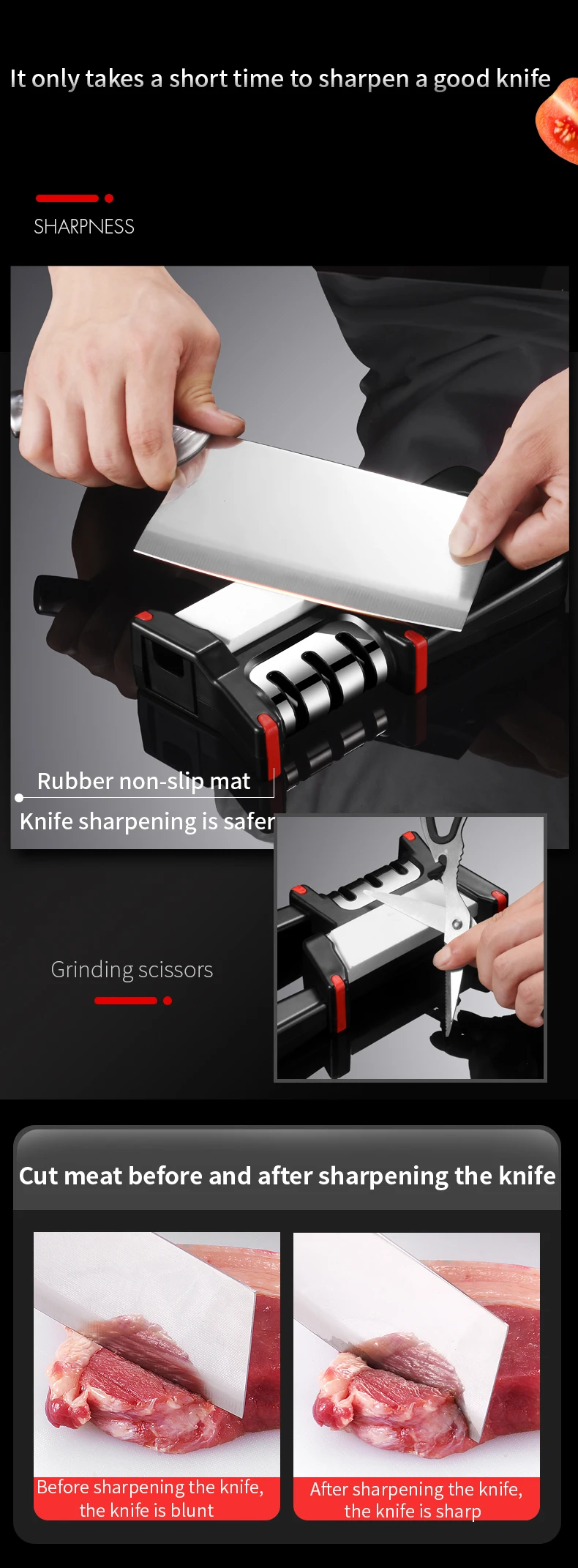 Wholesale Stainless Steel Professional Knife Sharpener Machine Kitchen Tumbler Diamond Knife