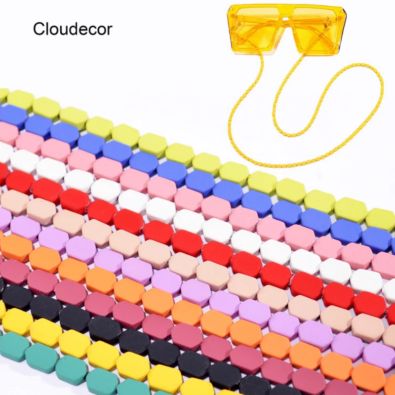 

Summer Colorful Metal Beads Glasses Strap Masked Spectacle Chains Holder Sunglasses Accessories Eyeglass Keeper Lanyard Yellow