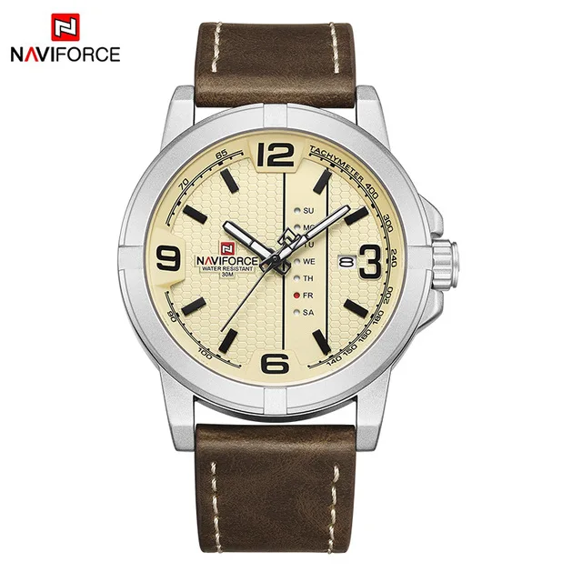 

2021 Luxury Brand NAVIFORCE Date Quartz Watch Men Casual Military Sports Watches Leather Wristwatch Male Relogio Masculino Clock
