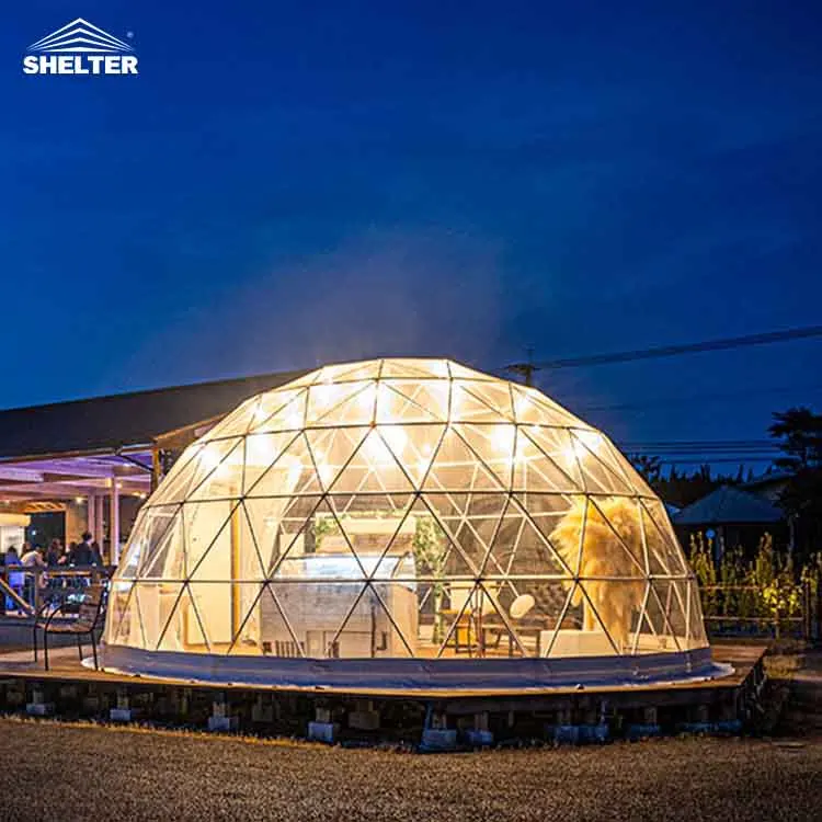 

Tenda de cupula Round Hote house outdoor luxury pvc prefab geo glamping eco Geodesic geodome igloo Dome tent