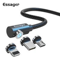 

New Products 2019 Nylon Braided 3 In 1 Led Magnetic Charging USB Cable for IPhone
