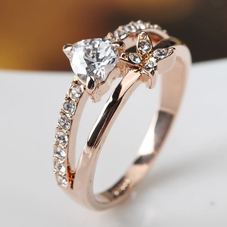 

Rose Gold simple fashion love Daisy jewelry ring