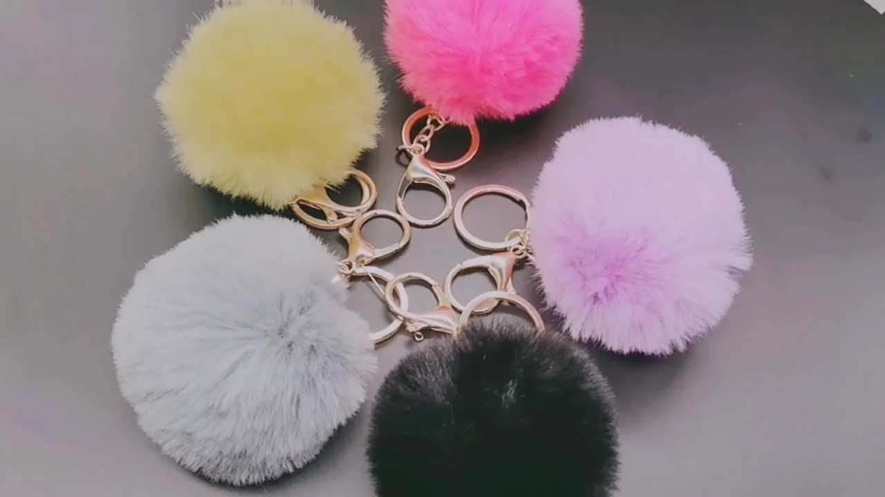 Multi Color Fur Ball Puffball Designs Fluffy Cute Faux Fur Pom Pom Tail
