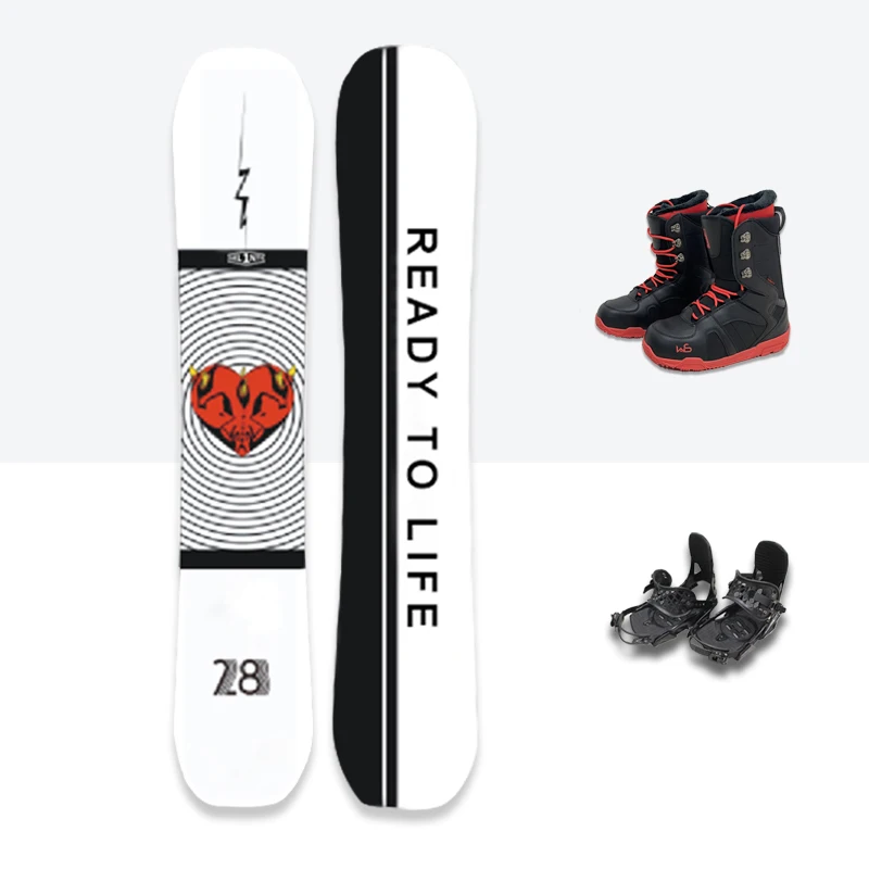 

3PCS Set Skiing Snowboard All Mountain Freestyle Carbon Fiber Ski Adult Snowboard, Customized color