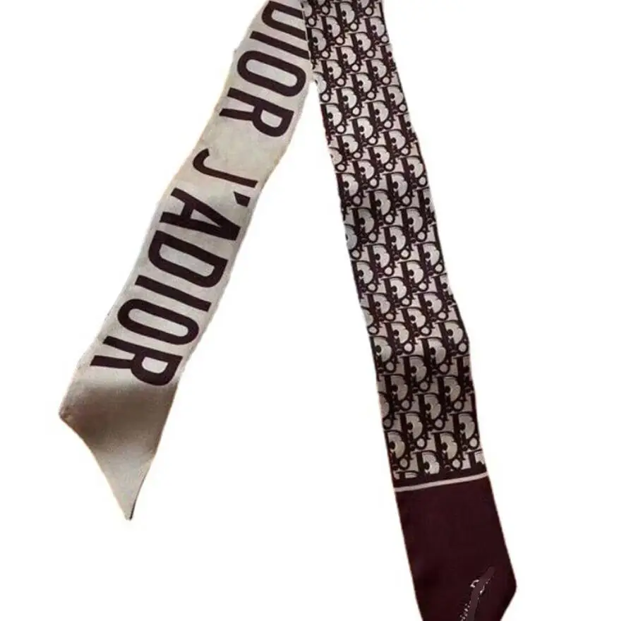 

Women Elegant Flower Printed Letter Headband Silk Scarf Designer Ribbon Headband Hair Band Headdress Hair Jewelry Accessories, Mixed color