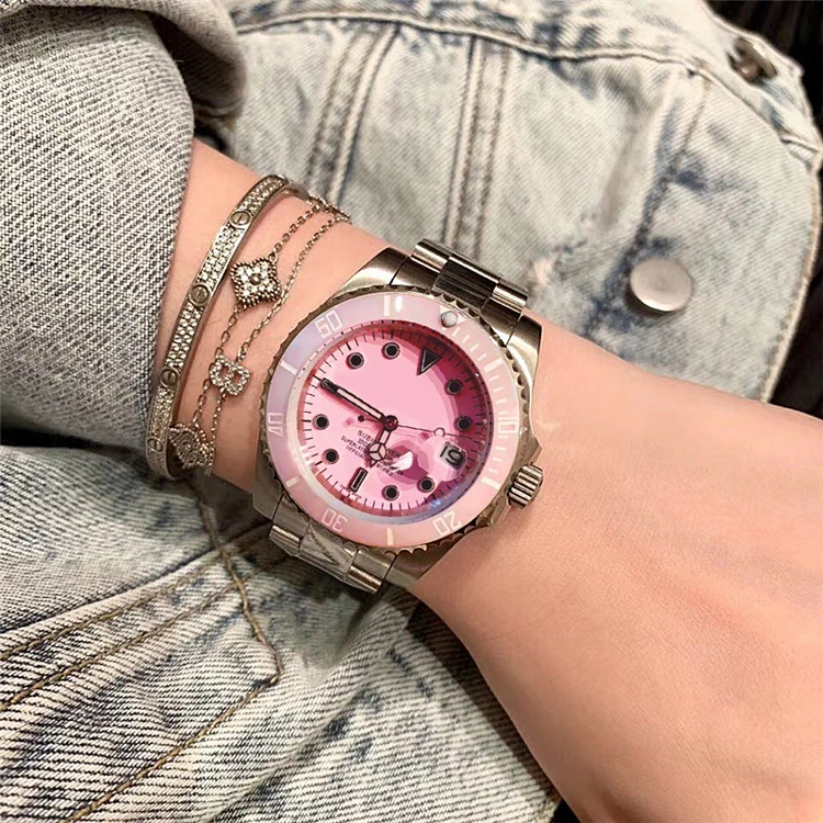 

Wholesale Women's Watches Pink Steel Band Watch Luminous Waterproof Watches Women Wrist Luxury