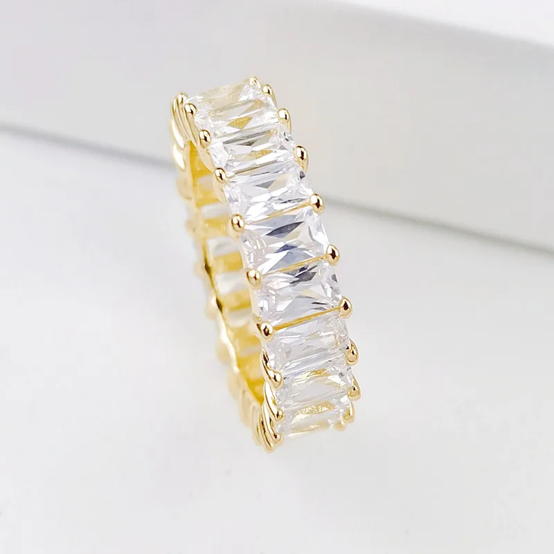 

YR10044 Italina Custom New Luxury Design Gold Silver Plated Pave AAA Zirconia High Quality Brass Metal Ring Jewelry Manufacture