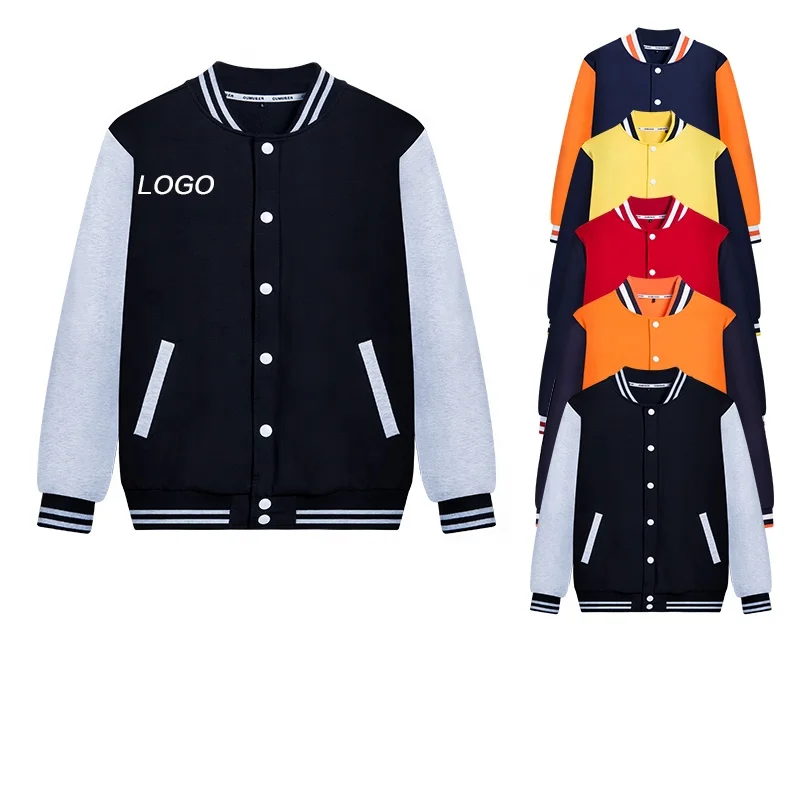 

High Quality Custom Logo Printing Baseball Jacket Blank Hoodies Jackets For Unisex