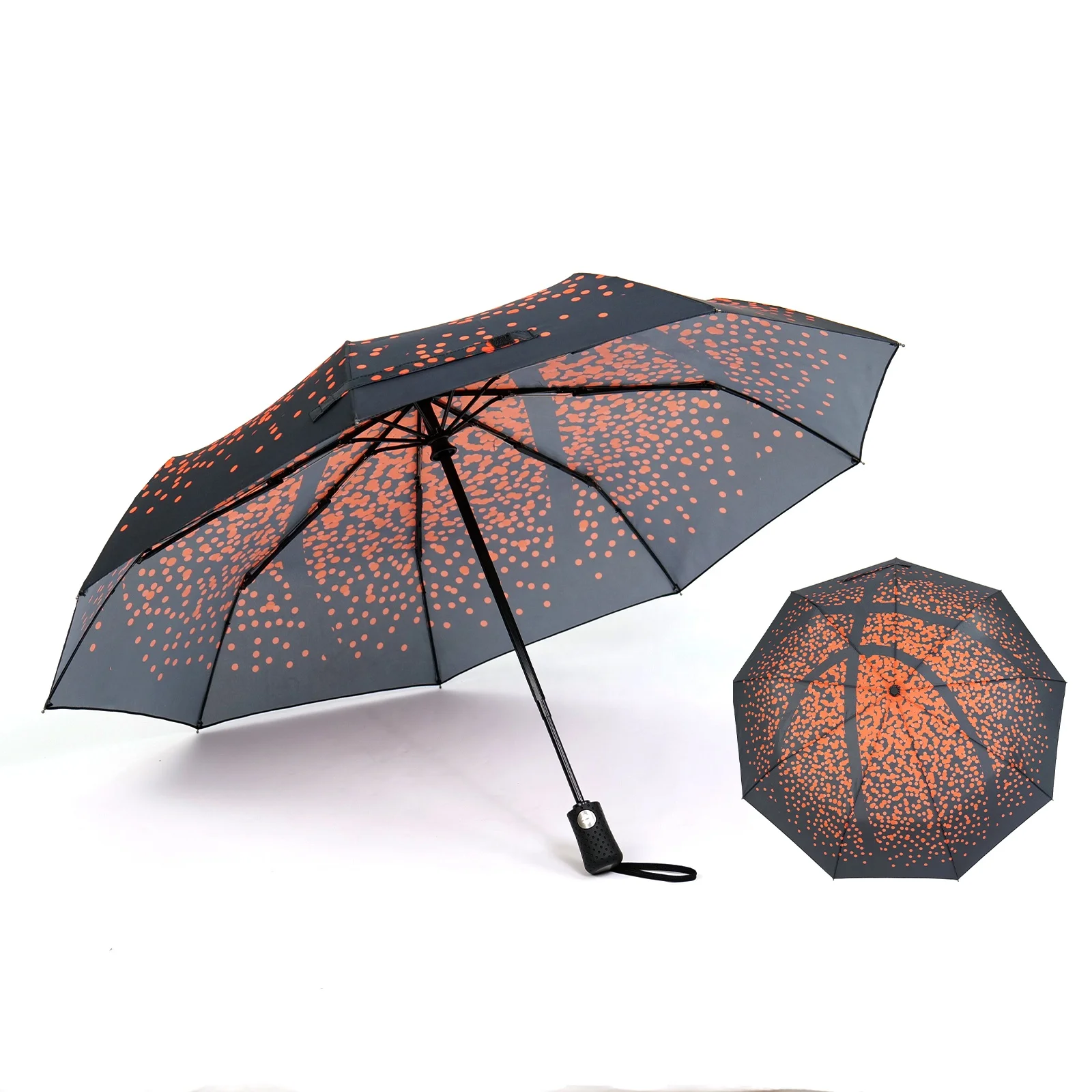 

New Sun&Rain Lightweight Fully Auto 3 Folding Portable Travel Umbrella With Digital Printing