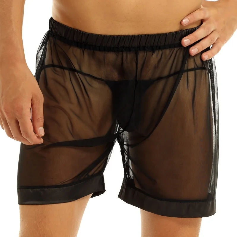 

Sexy Mens See Through Mesh Trunks Lounge Boxer Briefs Shorts Underwear Swim Bikini Trunks Beachwear Cover Ups Swimwear
