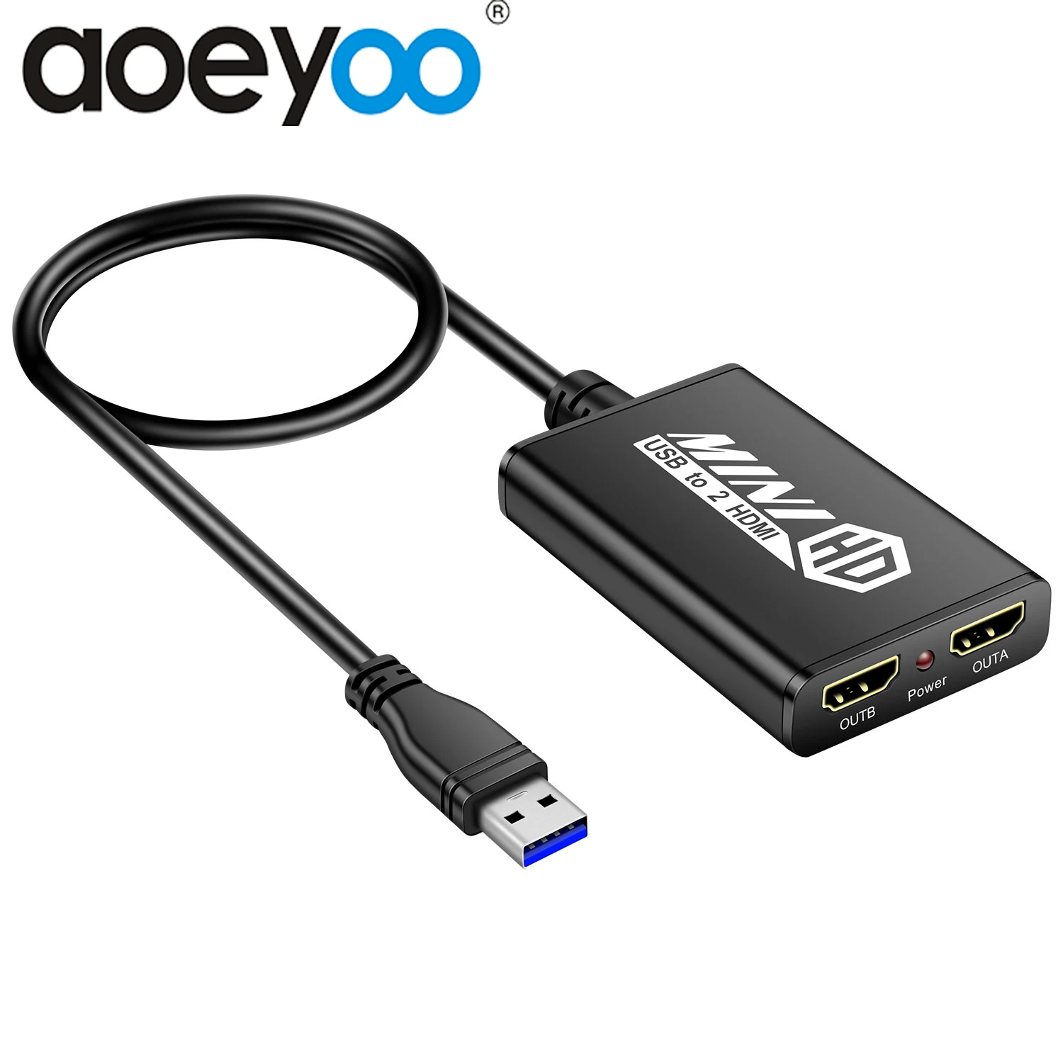 Aoeyoo Usb 3.0 To Dual Hdmi Adapter 1080p60hz External Video Support