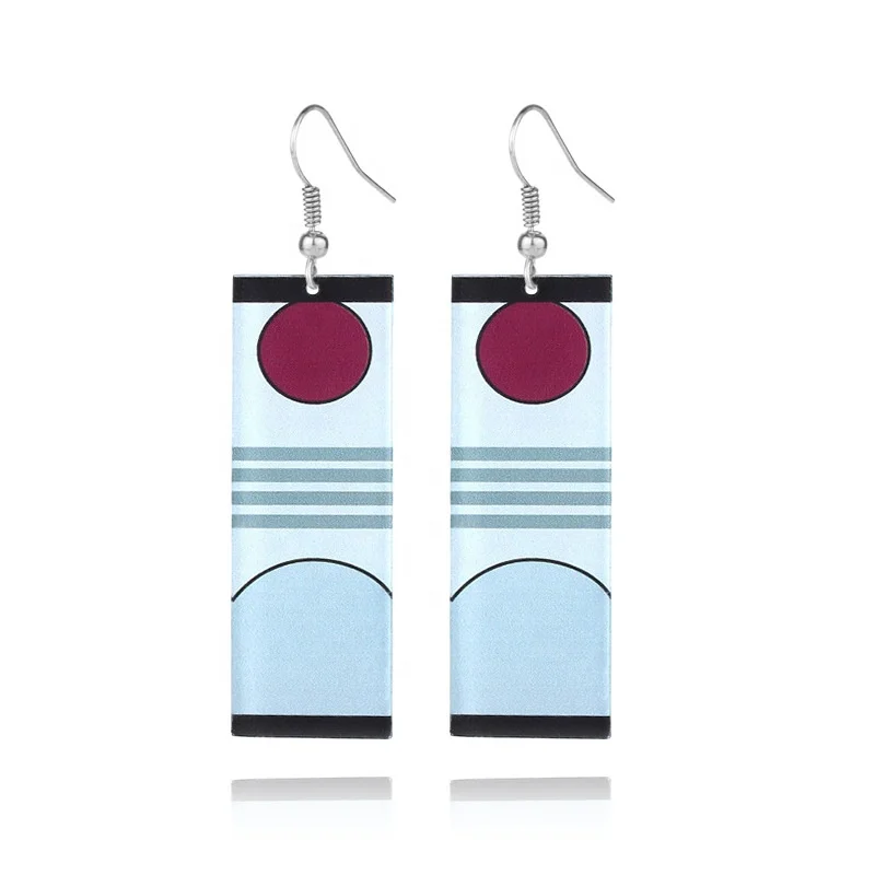 

R.Gem. Wholesale Acrylic Alloy Hanafuda Demon Slayer Tanjirou Anime Earrings