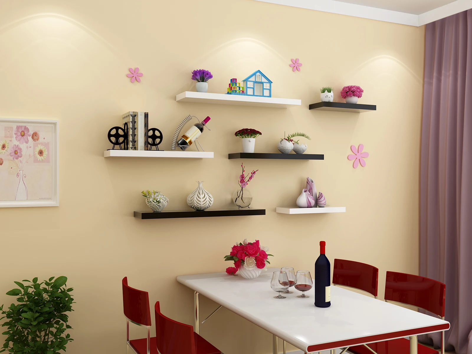 Oem Word Partition Wall Shelf 10cm Living Room Bookcase Settop Box