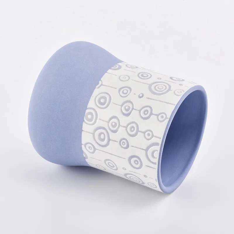 Blue glazed custom candle scented votive holder church ceramic jars party decoration suppliers