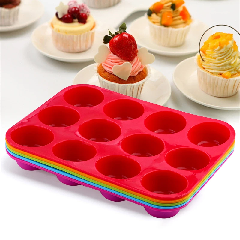 

Amazon Hot Sale 12 Holes Silicone Molds for Baking 3D Sphere Shape Mousse Silicone Cake Mould Muffin Cup Chocolate Dessert Molds, Multi colors