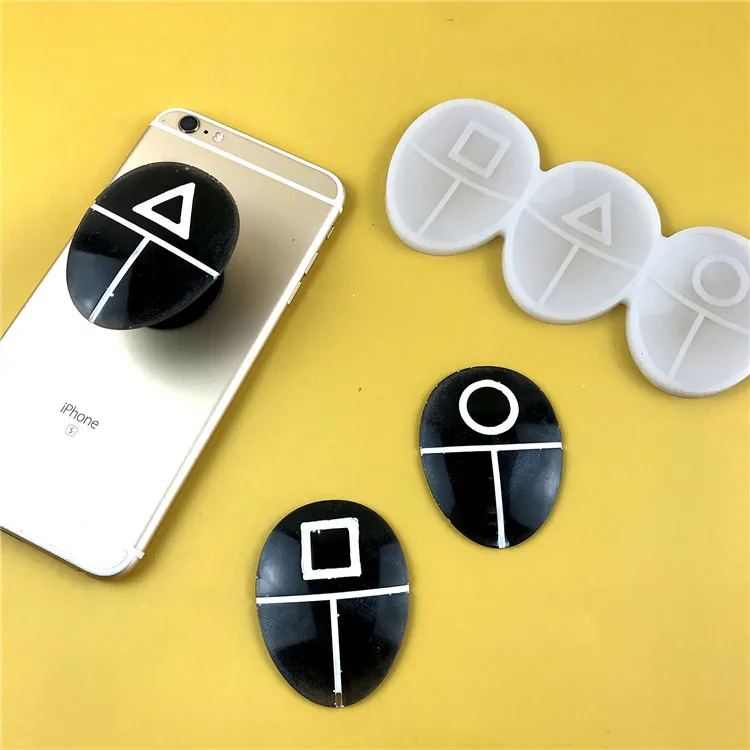 

Y3517 DIY epoxy resin Squid Games Annual Debt Saving Game Phone Grip silicone molds, Blue