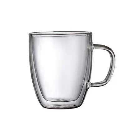 

wholesale customized 5oz 250ML 350ML Elegant Design Thermal Insulated Double Wall Glass Espresso Coffee Mug With Handle