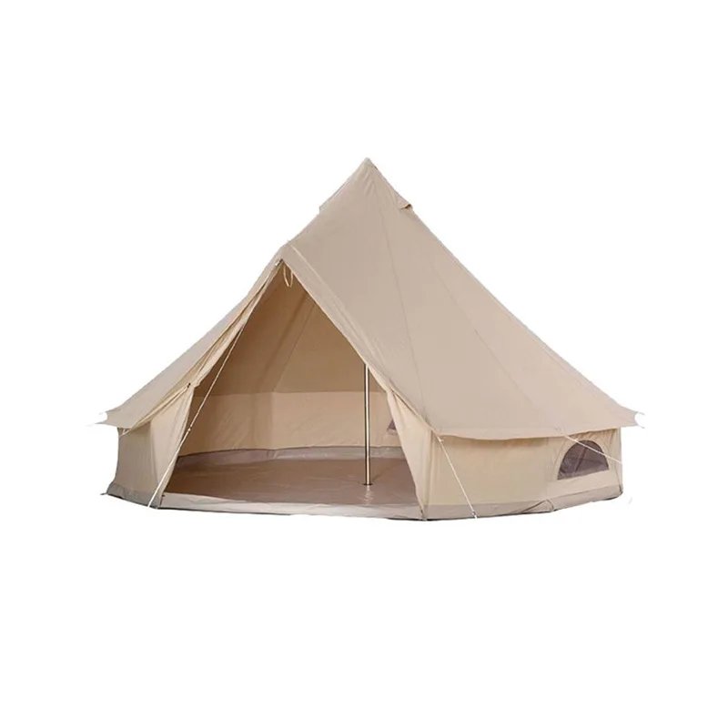 

Custom luxury glamping 3m 4m 5m 6m cotton canvas yurt tenda bell tent for outdoor camping, Beige