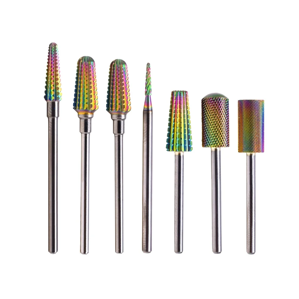 

Custom Shape Large Barrel Bits Professional Durable Manicure 7pc Set Diamond Ceramic Carbide Drill Nail Bits