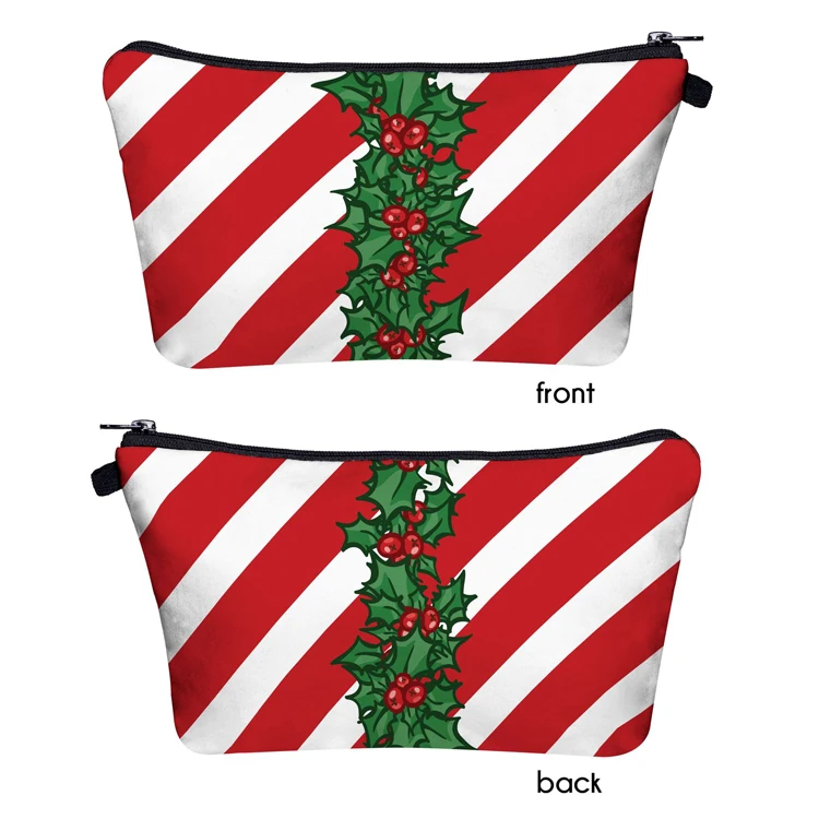 

Christmas make-up bags 3D digital printing storage wash bag LOGO customization, As picture