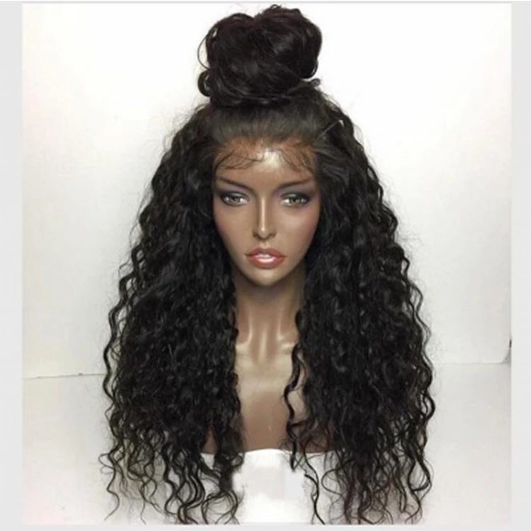 

Factory supply human hair cheap high quality long black full lace wig