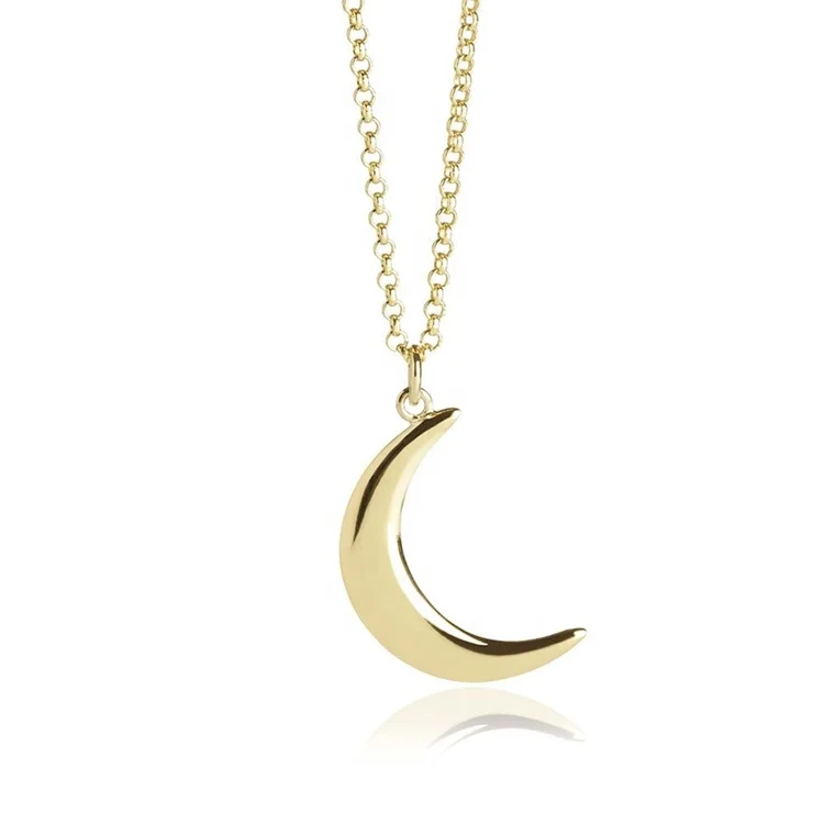 

Women Dainty 18k Gold Plated Moon Jewelry Fashionable Stainless Steel Crescent Moon Necklace as Gift, Gold color