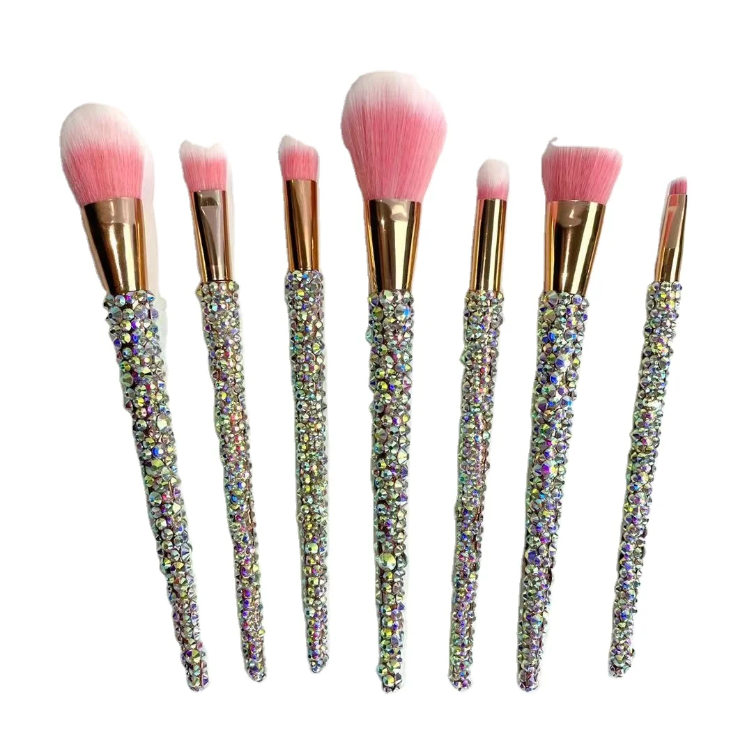

OEM Bling Crystal Handle Diamond Makeup Brushes Glitter Make-Up Brush Set cute makeup brush set, Custom