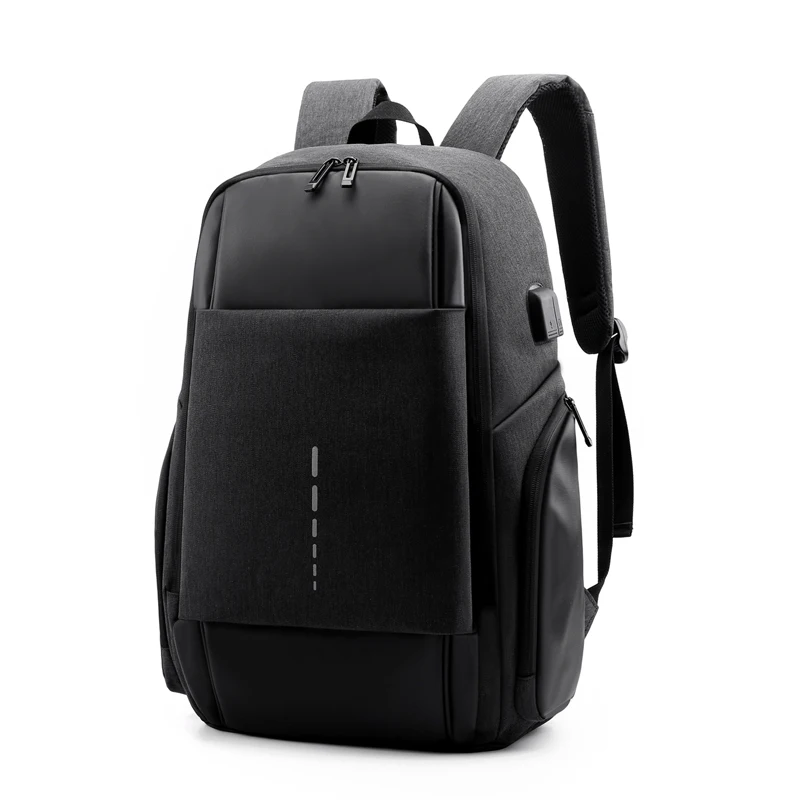 

water proof business travel 17.3 inch laptop backpack custom logo with usb charger for men, Black , gray