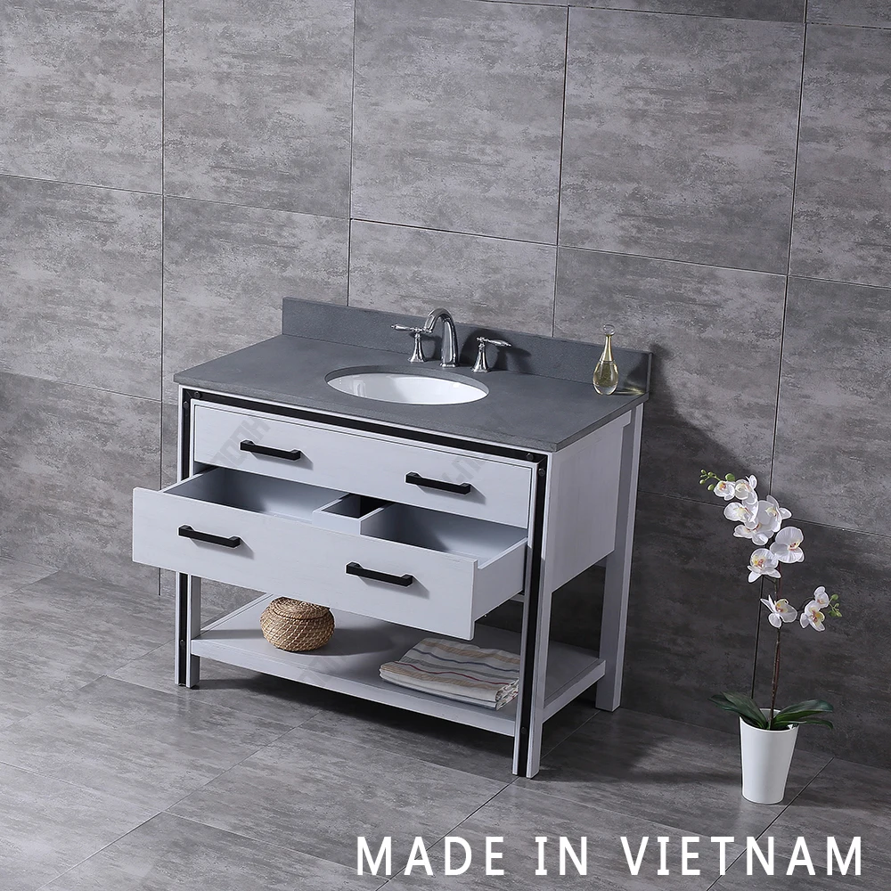 42inch Vietnam Granite Top Ash Grey Bathroom Cabinet Transitional Indonesia Bathroom Vanity Buy Made In Vietnam