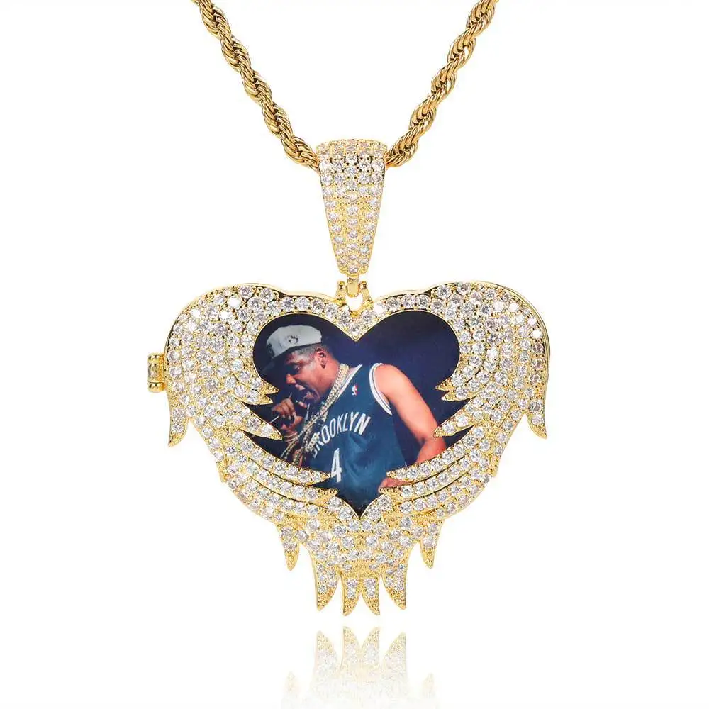 

Custom Made Open Locket Picture Pendant DIY Sublimation Memories Heart Photo Frame Pendant Necklace