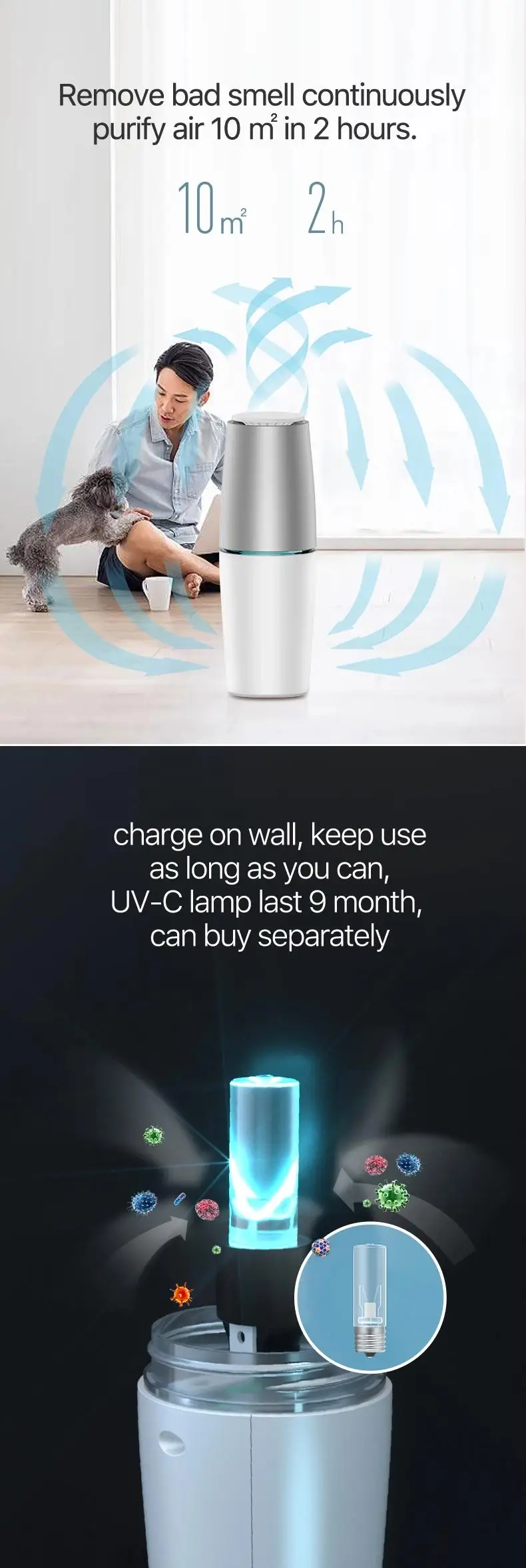 uv light air purifier , portable uv air purifier