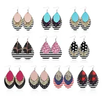 

Wholesale Women Sequin Tears Earrings Drop Leather Earrings