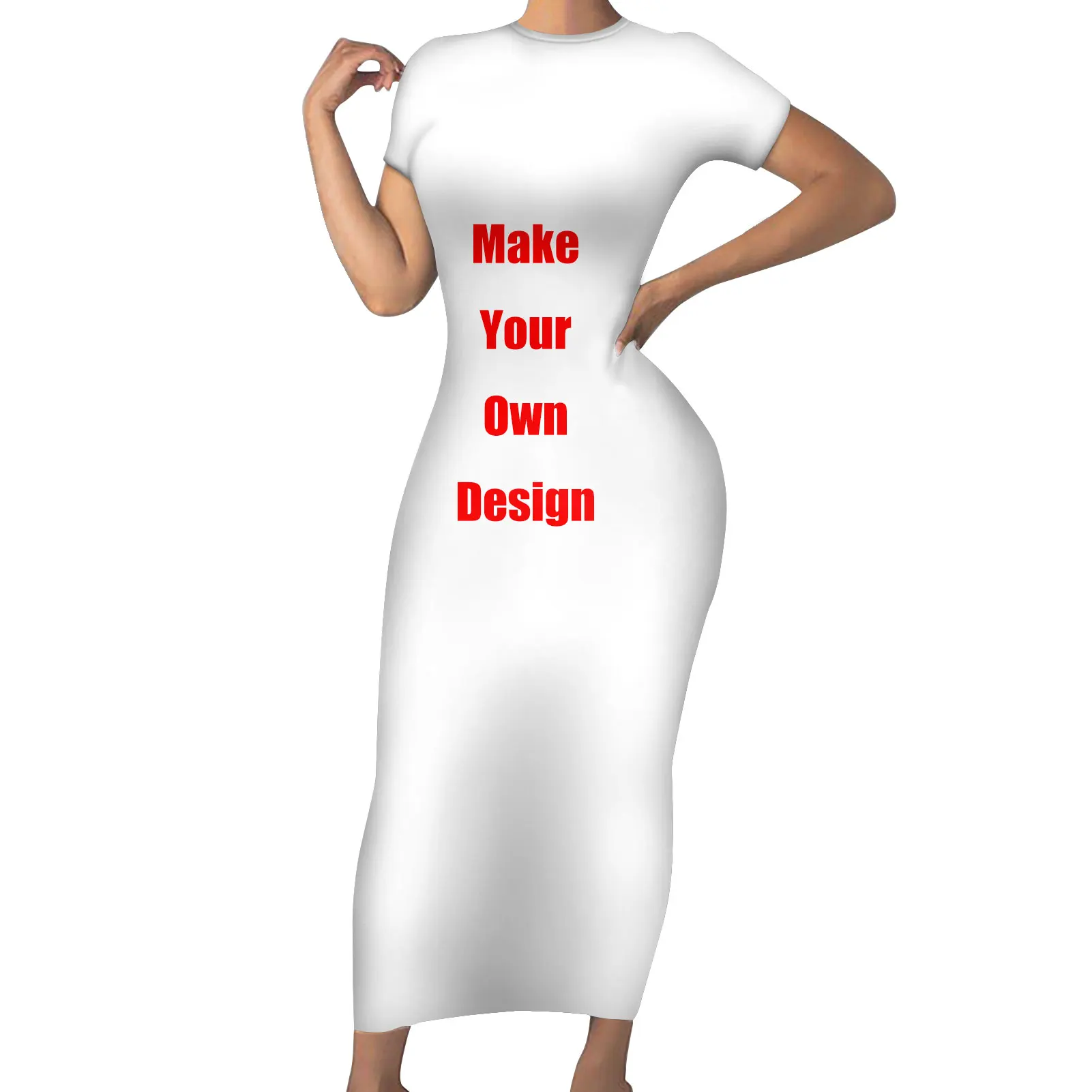 

Customize Dress for Women Short Sleeve Long Dress Casual Party Club Sexy Bodycon Dress Make Your Own Design Wholesale Cheap